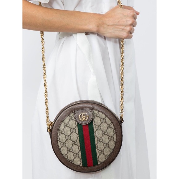 100% Authentic Gucci Ophidia mini GG round bag - Picture 5 of 15